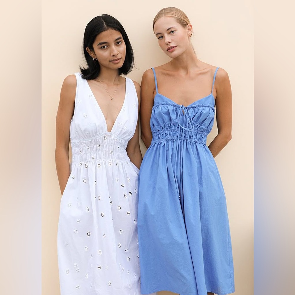 Ciao Lucia Capa white eyelet lightweight cotton midi dress